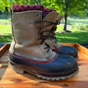 Red Wing Sno Pac Work Boots Mens 10 Leather Steel Toe Wool 4401 Waterproof Duck